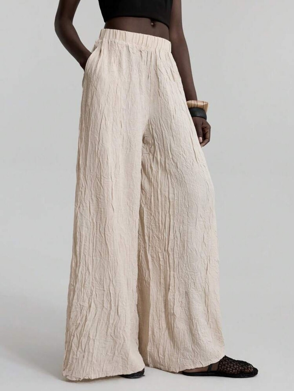 KENDALL+KYLIE Mother Of Pearl Wide Leg Pant